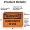 Signmission Radiation & Laser Sign, 3.5 in H x 5 in W, Vinyl Decal, Rectangle OS-2PACK-WS-D-35-L-12229 - alternate 2